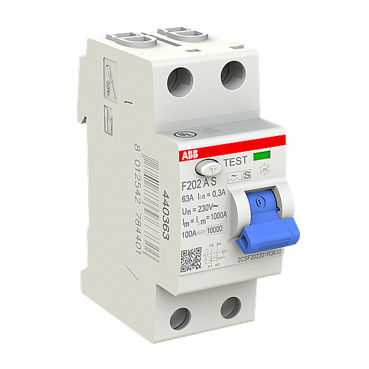 F202 A S-63/0,3 2x63A 300mA Kaçak Akım Koruma Rölesi ABB - 3