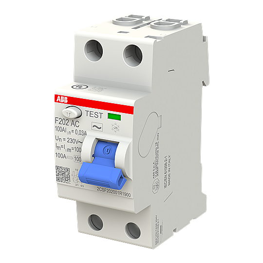 F202 AC-100/0,03 2x100A 30mA Kaçak Akım Koruma Rölesi ABB - 2