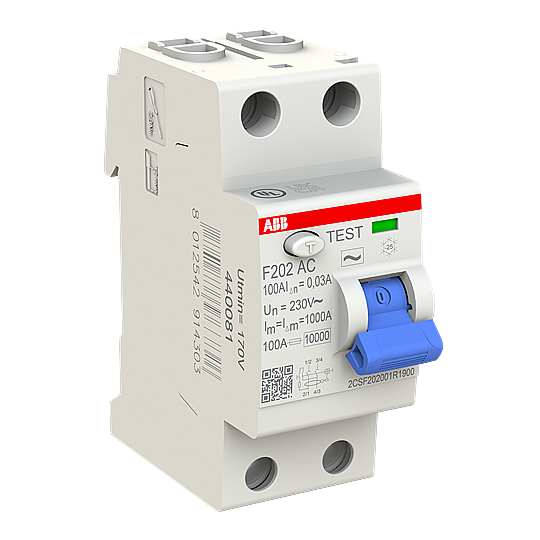 F202 AC-100/0,03 2x100A 30mA Kaçak Akım Koruma Rölesi ABB - 3