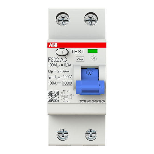 F202 AC-100/0,3 2x100A 300mA Kaçak Akım Koruma Rölesi ABB - 1