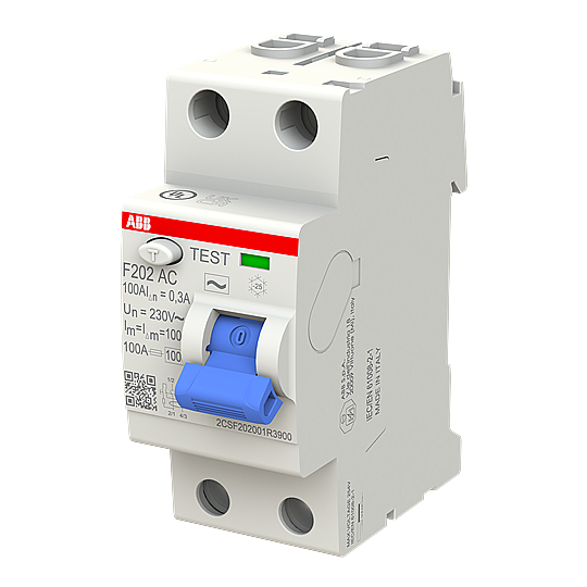 F202 AC-100/0,3 2x100A 300mA Kaçak Akım Koruma Rölesi ABB - 2