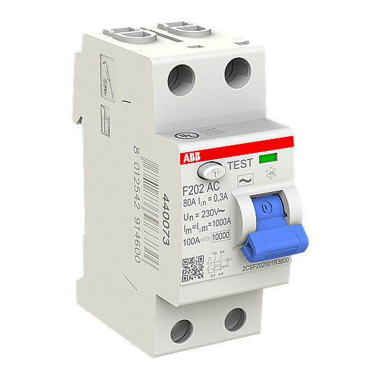 F202 AC-80/0,3 2x80A 300mA Kaçak Akım Koruma Rölesi ABB - 3