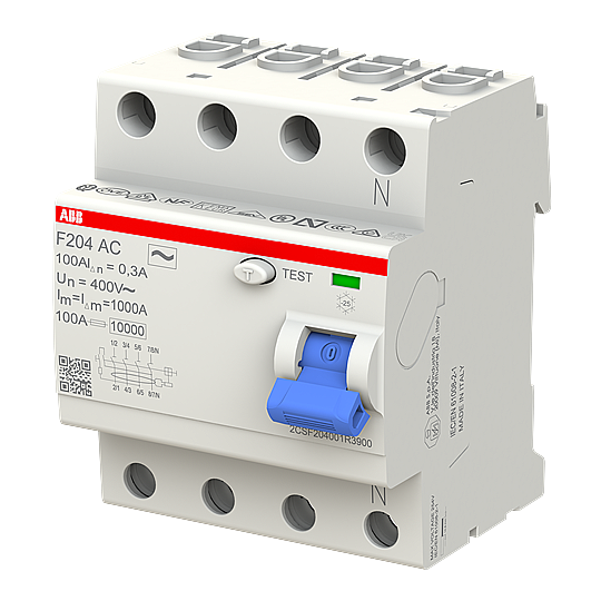 F204 AC-100/0,3 4x100A 300mA Kaçak Akım Koruma Rölesi ABB - 2