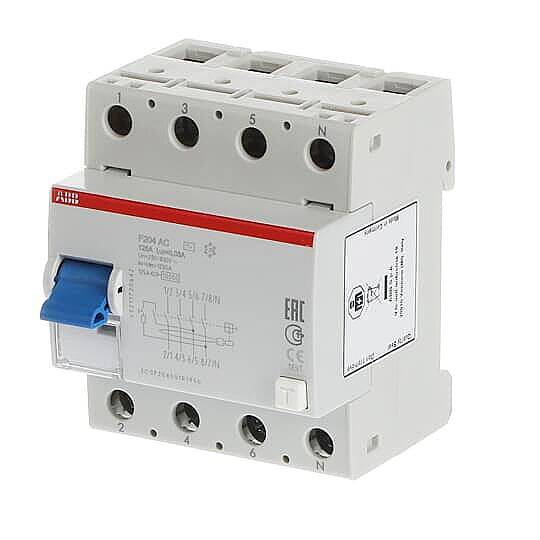 F204 AC-125/0,03 4x125A 30mA Kaçak Akım Koruma Rölesi ABB - 2