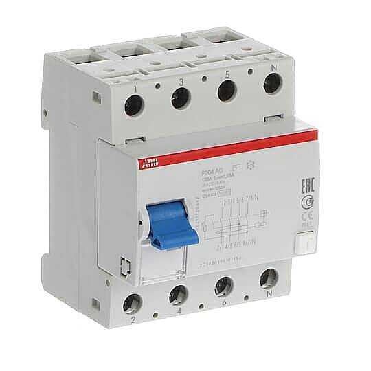 F204 AC-125/0,03 4x125A 30mA Kaçak Akım Koruma Rölesi ABB - 3