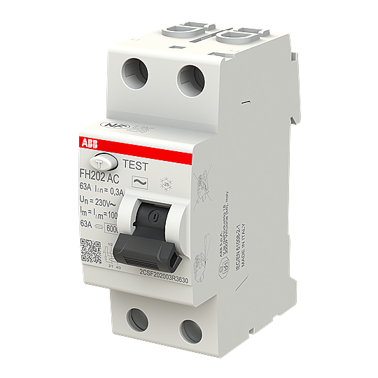 FH202 AC-63/0,3 2x63A 300mA Kaçak Akım Koruma Rölesi ABB - 2