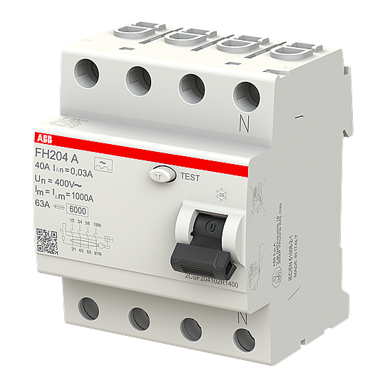 FH204 A-40/0,03 4x40A 30mA Kaçak Akım Koruma Rölesi ABB - 2
