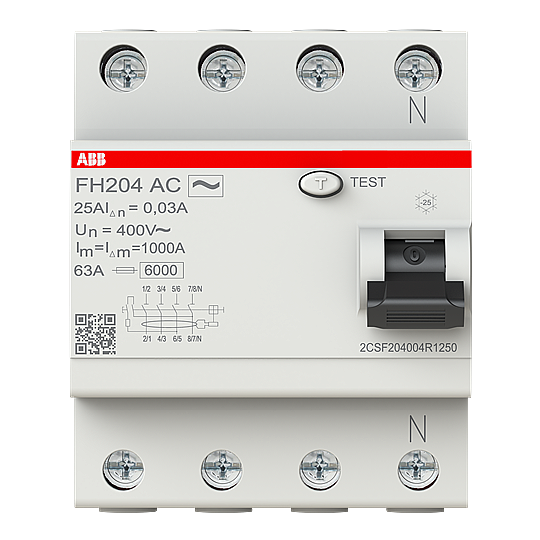 FH204 AC-25/0,03 4x25A 30mA Kaçak Akım Koruma Rölesi ABB