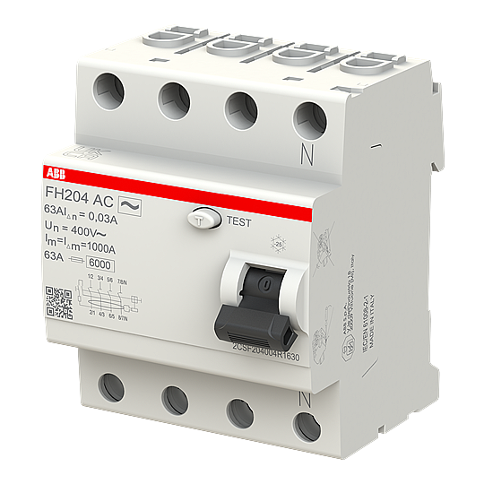 FH204 AC-63/0,03 4x63A 30mA Kaçak Akım Koruma Rölesi ABB - 2
