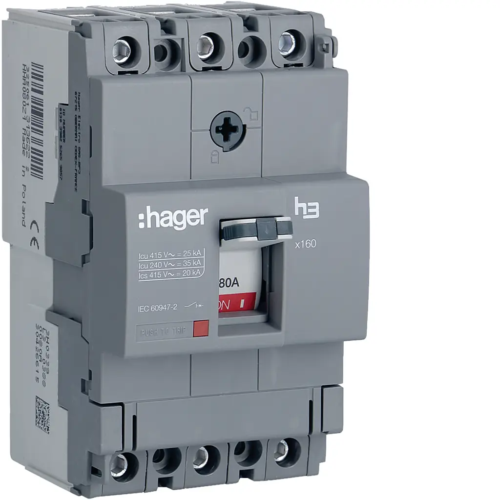 MCCB X160 80A 25kA KOMPAKT ŞALTER Hager - 1