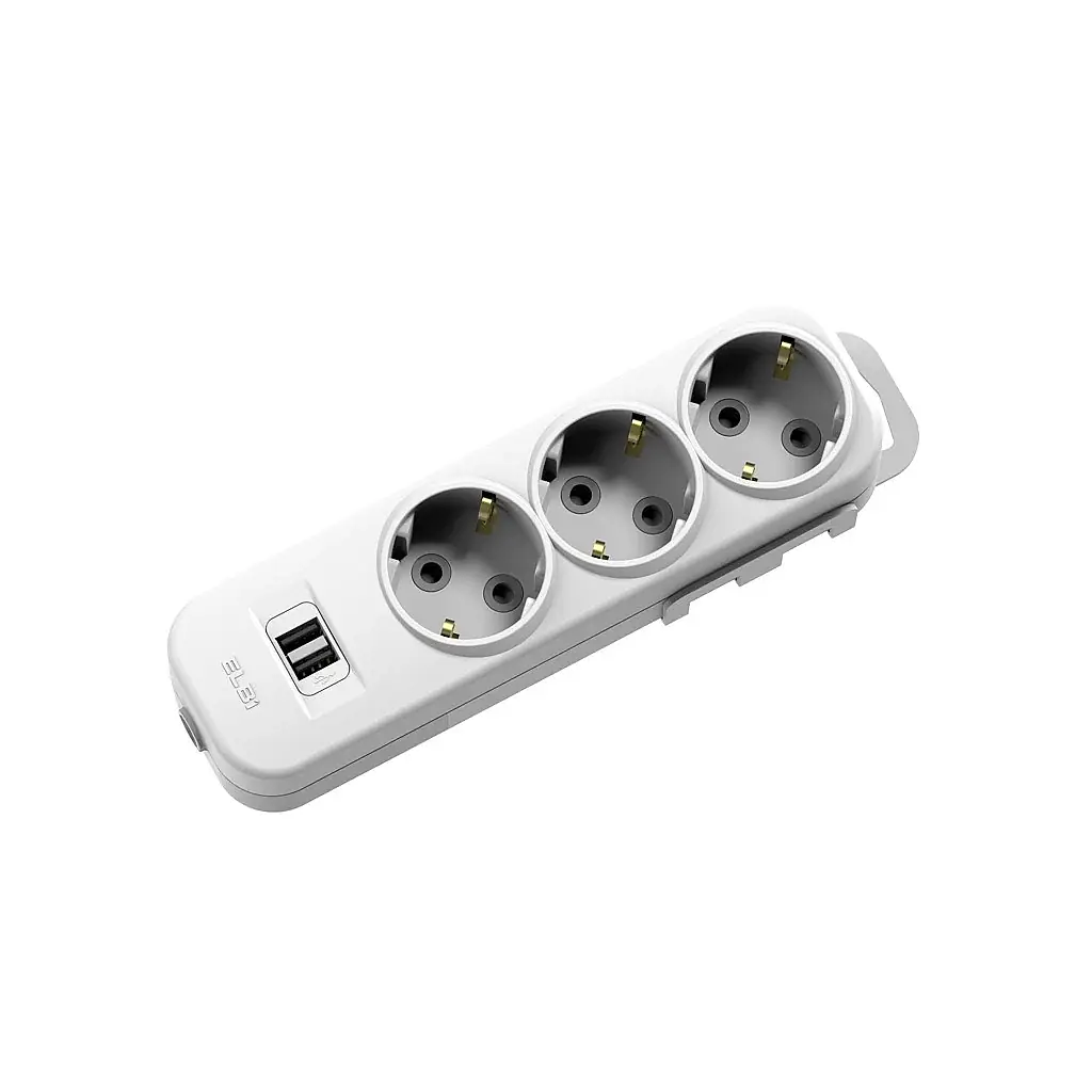 MYRA 3LÜ USB Lİ Çocuk Korumalı TOPRAKLI GRUP PRİZ 2mt El-Bi - 1