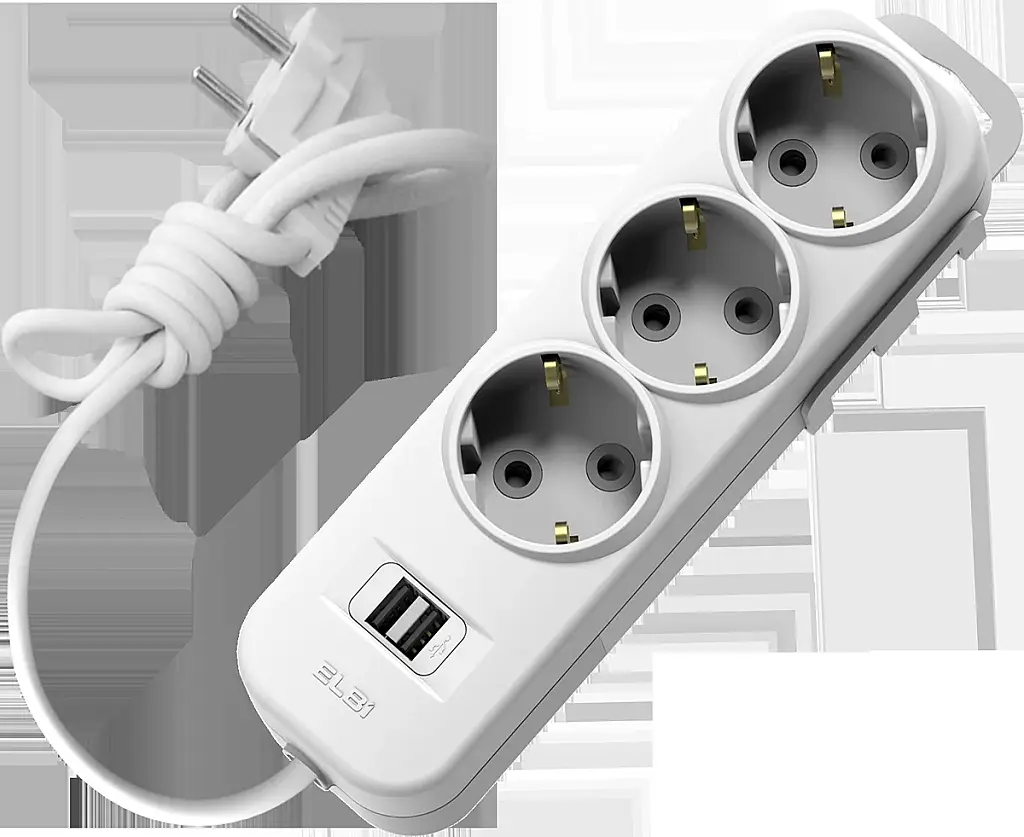 MYRA 3LÜ USB Lİ Çocuk Korumalı TOPRAKLI GRUP PRİZ 5mt El-Bi - 1