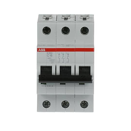 S 203-C 16 3x16A 6kA C eğrisi W Otomatik Sigorta ABB - 1