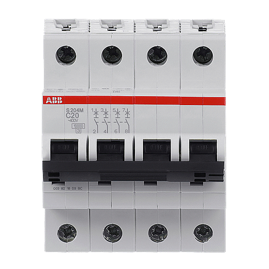 S 204 M-C 20 4x20A 10kA C eğrisi W Otomatik Sigorta ABB