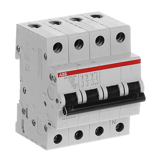 SH 203-C 25 NA 4x25A 6kA C eğrisi W Otomatik Sigorta ABB - 3
